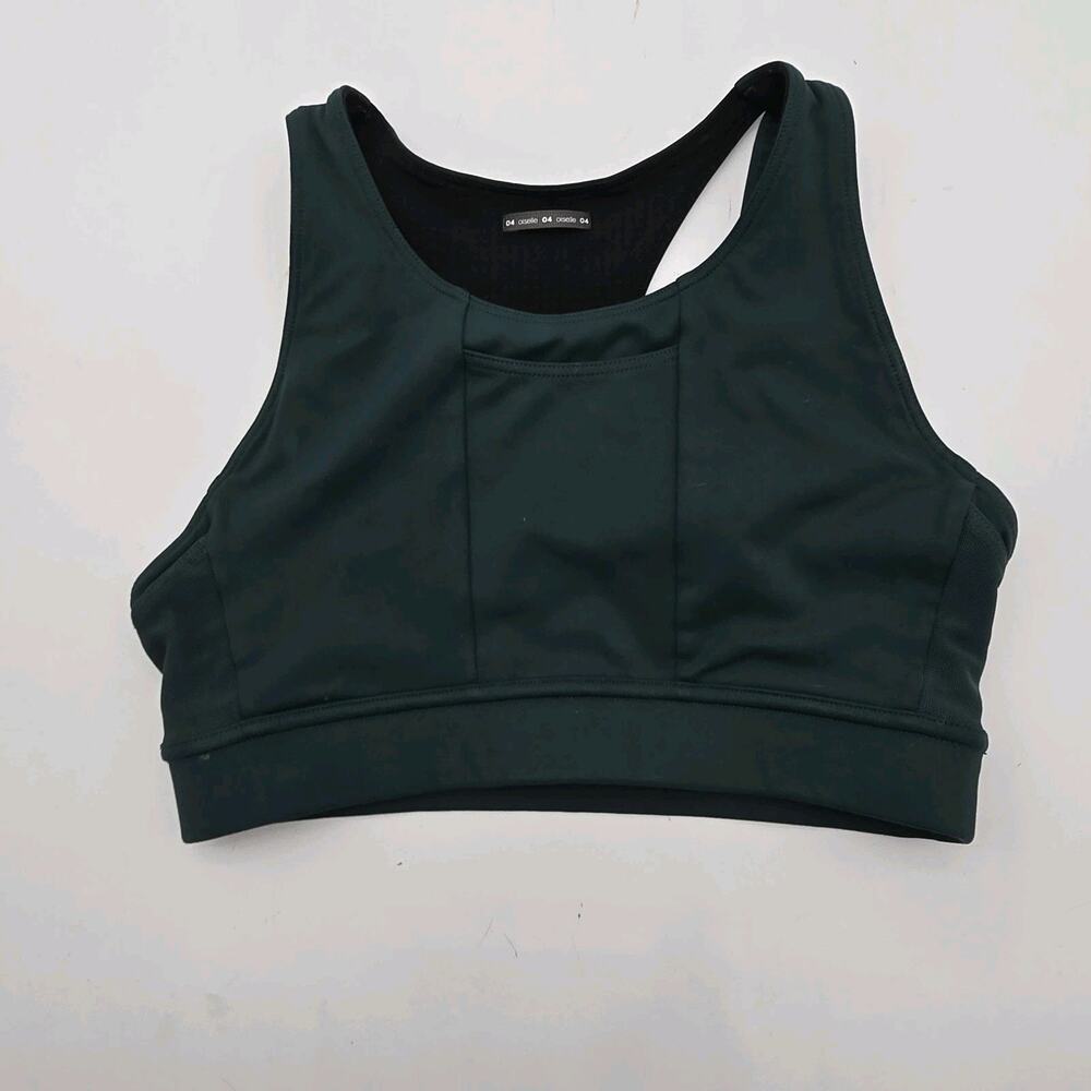 Oiselle Bra Womens 4 Small Green High Impact Pockito Power Sports Pocket Flyout